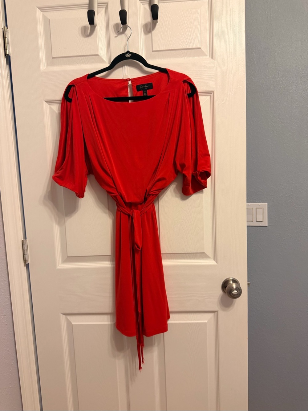 Jessica Simpson Red Tie-Waist Midi Dress - Picture 2 of 2